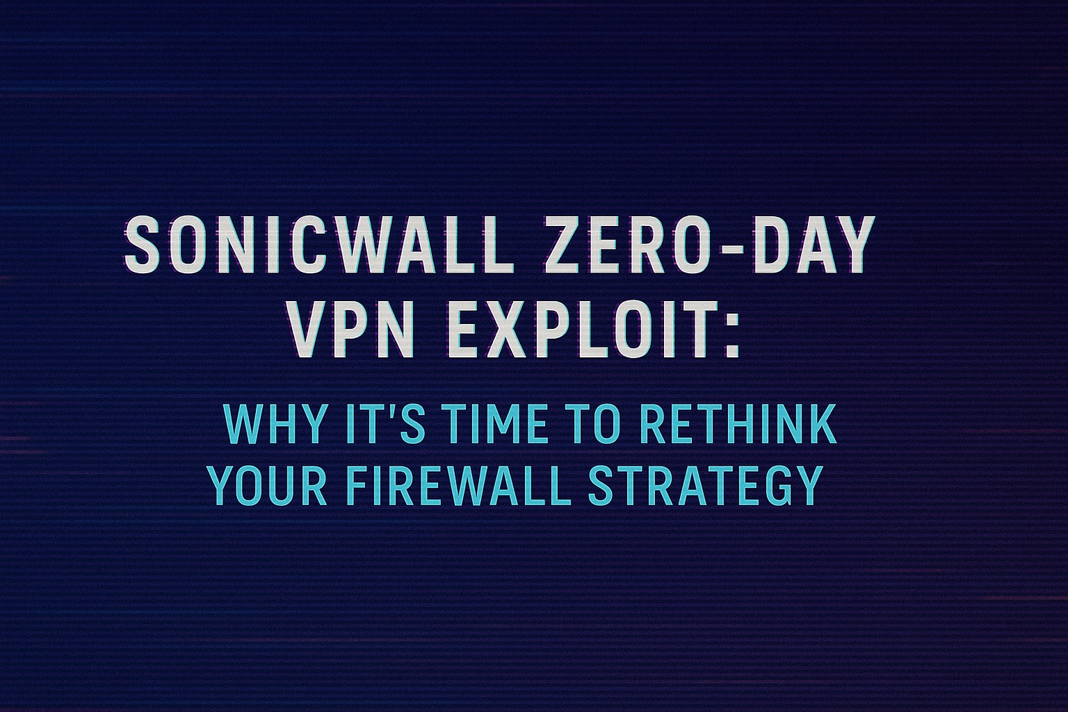 SonicWall Zero-Day VPN Vulnerability: Why It’s Time to Rethink Your Firewall Strategy