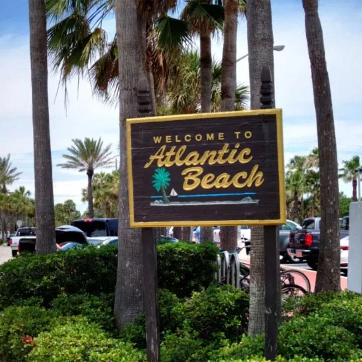 A welcome to Atlantic Beach Sign