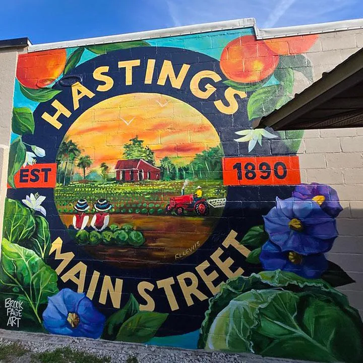Painting on the side of a building in Hastings Florida