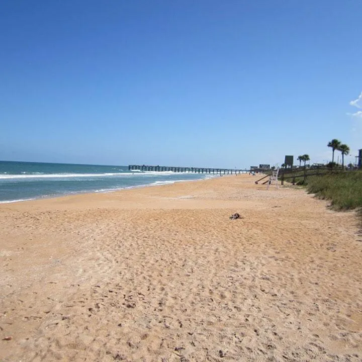 The sandy beach of Flagler Beach Florida