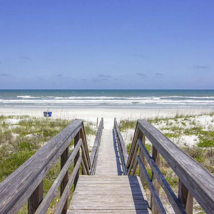 Wooden stairs leading to Butler beach Florida